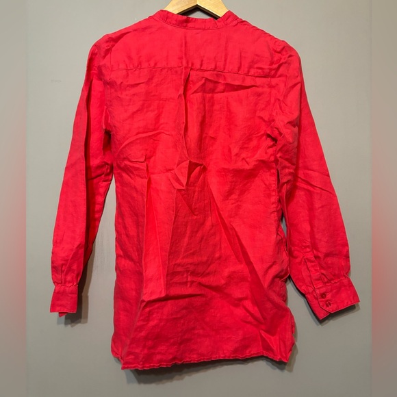 SUSAN BRISTOL 100% Linen Ruffle Front Detail Top - Picture 6 of 6